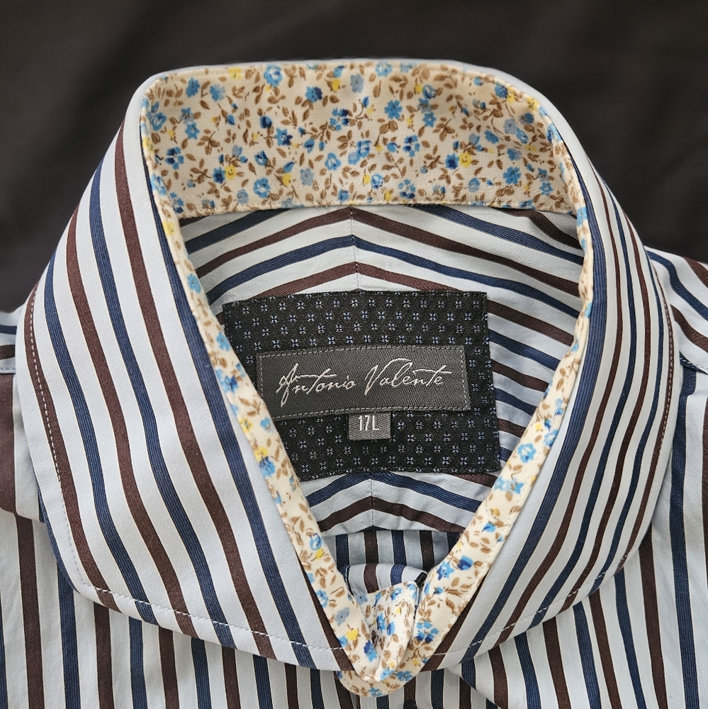 Antonio valente 17L  striped blue shirt